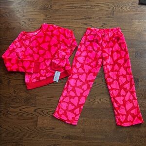 Cat & Jack Red and Pink Heart Matching Sweater and Pants - extremely soft